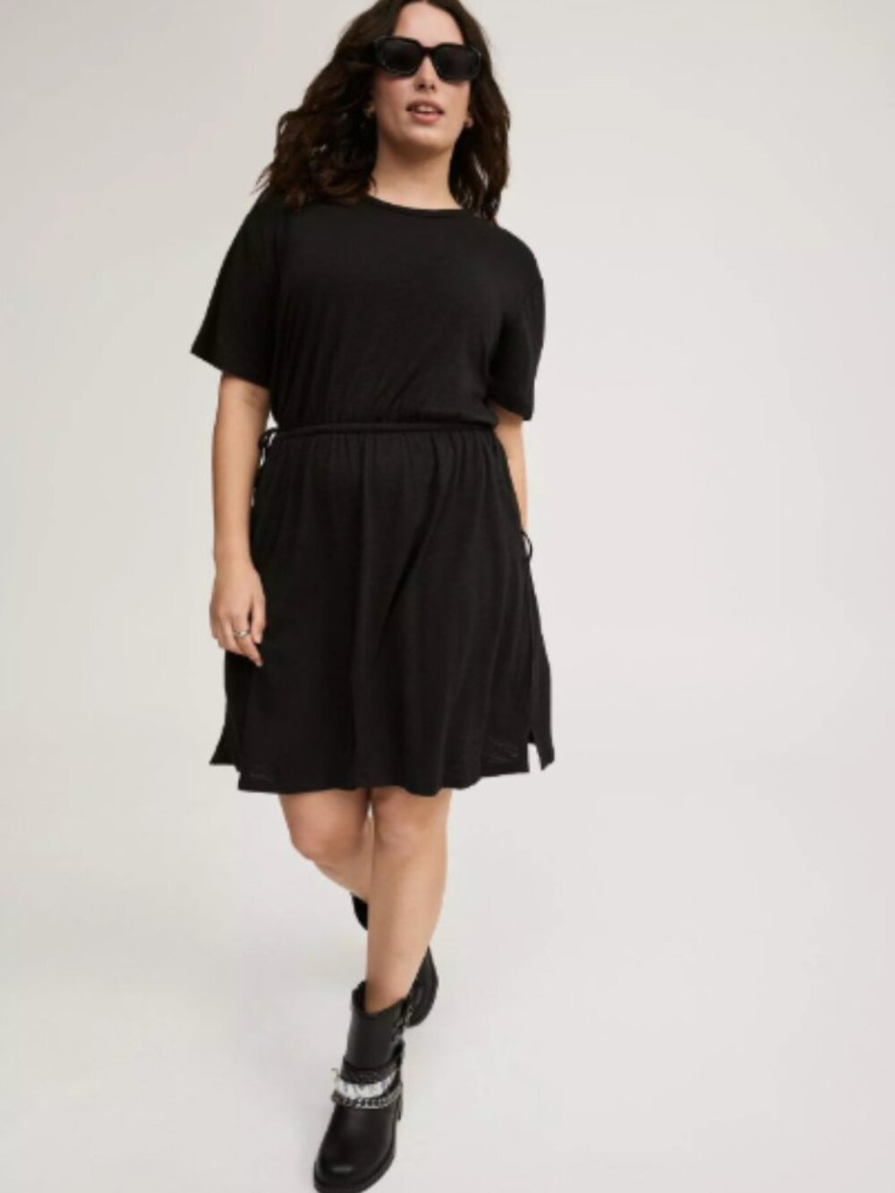 Torrid Mini Skater T-shirt Dress in Black
